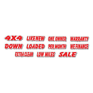 Die-Cut Slogan Window Stickers Sales Department The Dealership Store