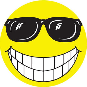 Symbol Window Stickers - Happy Faces Sales Department The Dealership Store Happy Face with Glasses