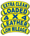 Arched Slogan Window Stickers Sales Department The Dealership Store Blue on Yellow Extra Clean