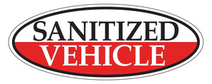 "Sanitized Vehicle" Window Sticker Sales Department The Dealership Store Red 