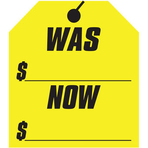 Was-Now Window Stickers Sales Department The Dealership Store Yellow