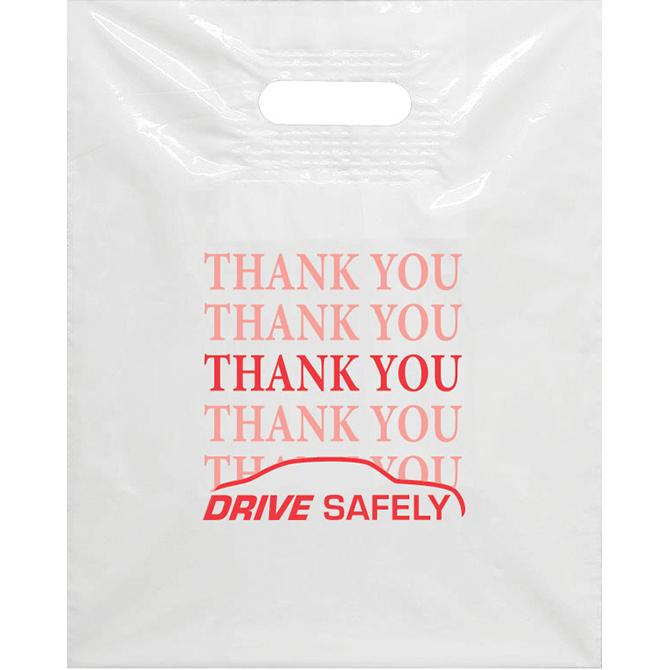 "Thank You" Plastic Patch Handle Bags