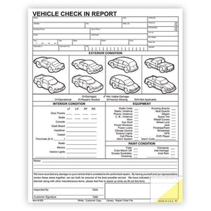 Vehicle Check in Report Body Shop The Dealership Store