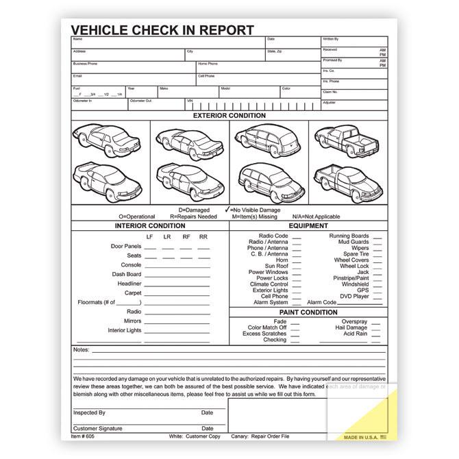 Vehicle Check in Report