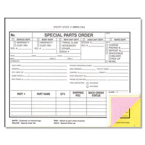 Special Parts Order Forms (Form GMPS-115-5) Parts Department The Dealership Store