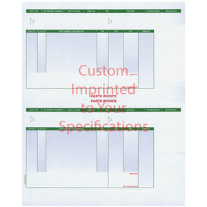 Imprinted Laser Part Invoices Parts Department The Dealership Store Perforated Laser Part Invoice