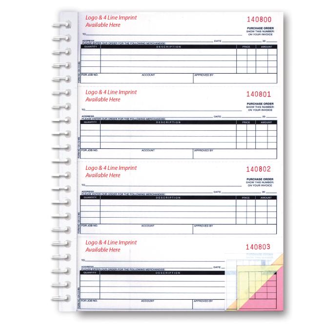 Imprinted Purchase Order Books