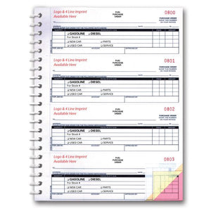 Imprinted Fuel Purchase Order Books Sales Department The Dealership Store