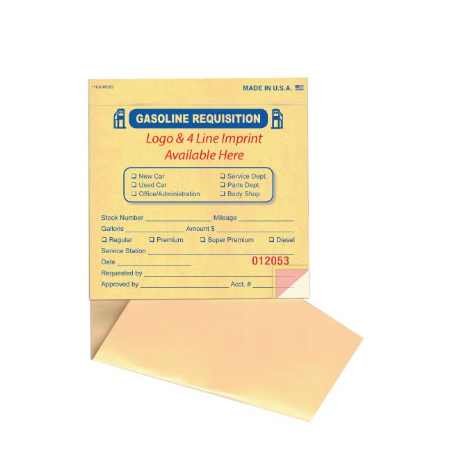 Imprinted Fuel Requisition Books