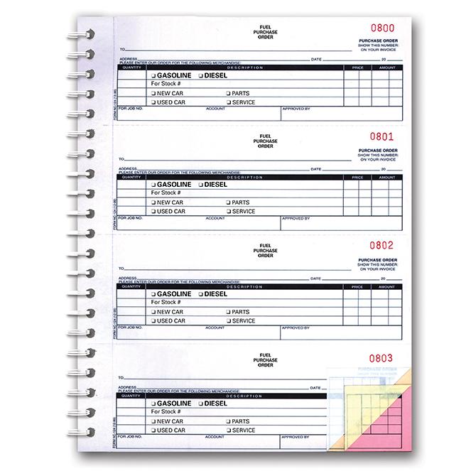 Fuel Purchase Order Books