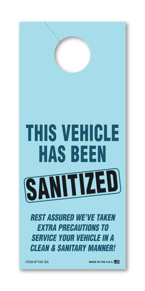 "Sanitized" Hang Tag - Small Service Department The Dealership Store 