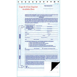 Imprinted Night Drop Envelopes Service Department The Dealership Store 2 Part (State)