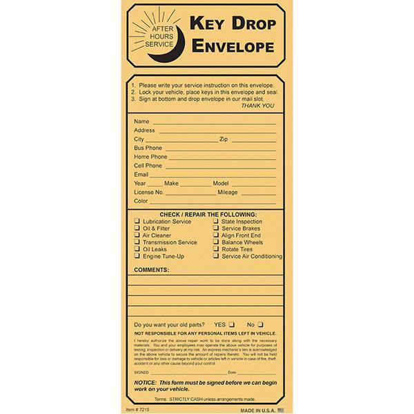 Kraft Key Drop Night Drop Envelopes (100 Per Box)