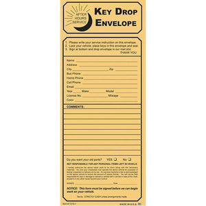 Kraft Key Drop Night Drop Envelopes (100 Per Box) Service Department The Dealership Store Kraft Key Drop No Checklist