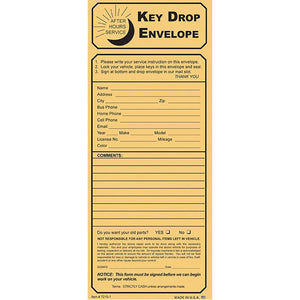 Kraft Key Drop Night Drop Envelopes (500 Per Box) Service Department The Dealership Store Kraft Key Drop No Checklist