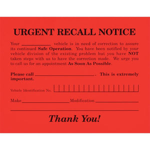 Urgent Recall Notice Service Department The Dealership Store