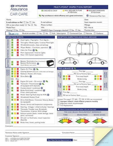 Multi-Point Inspection Forms - Hyundai