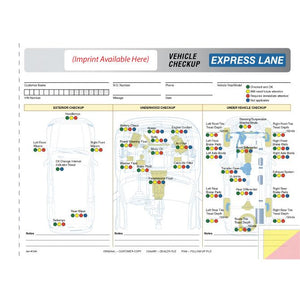 Imprinted Generic Multi-Point Inspection Forms Service Department The Dealership Store Generic - Express Lane