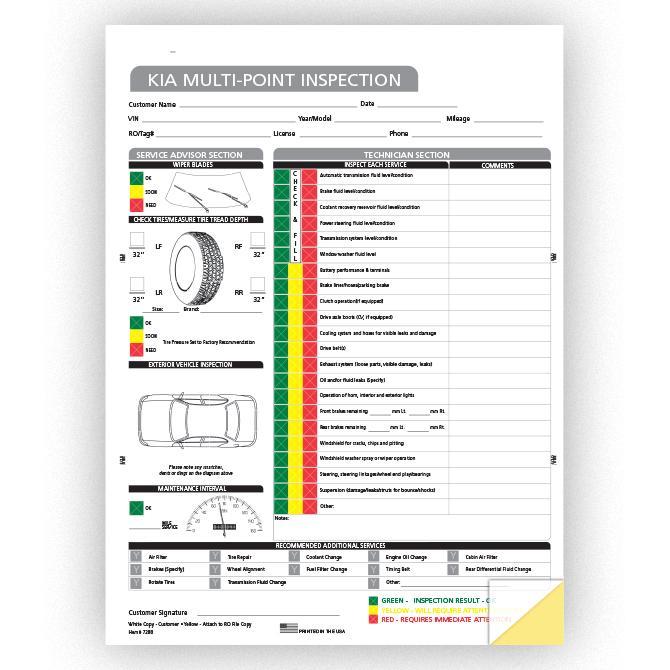 Multi-Point Inspection Forms - Kia