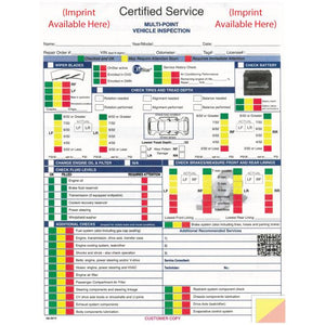 Imprinted Manufacturer Specific Multi-Point Inspection Forms Service Department The Dealership Store GM