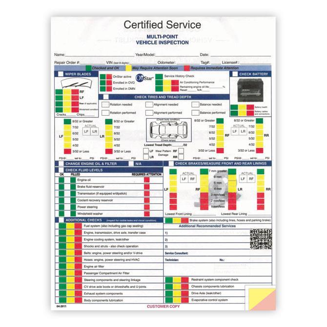 Multi-Point Inspection Forms - GM