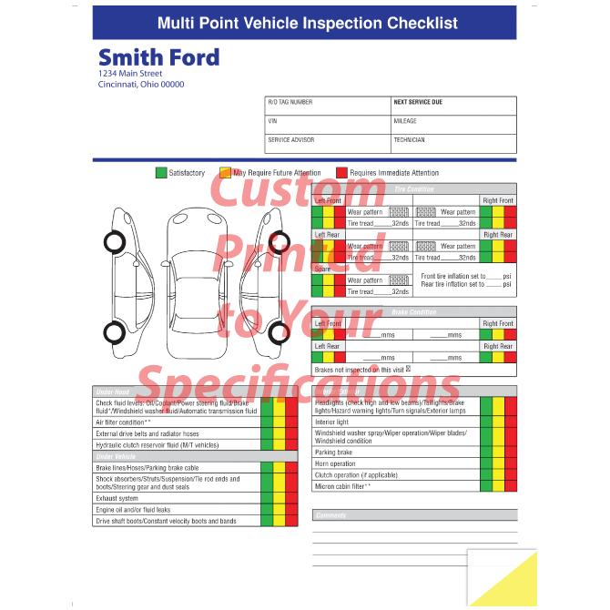Custom Multi-Point Inspection Forms – The Dealership Store