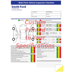 Custom Multi-Point Inspection Forms Service Department The Dealership Store 8 1/2" x 11" 2-Part 