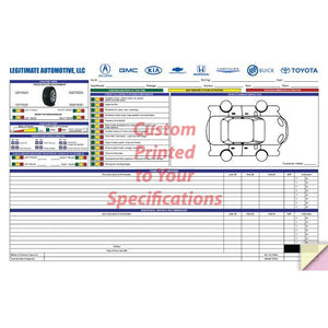 Custom Multi-Point Inspection Forms Service Department The Dealership Store 11" x 17" 3-Part 