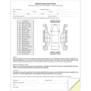 Vehicle Inspection & Estimate Form Service Department The Dealership Store