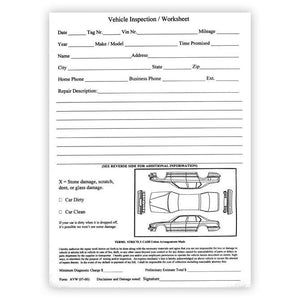 Vehicle Inspection Worksheet Service Department The Dealership Store