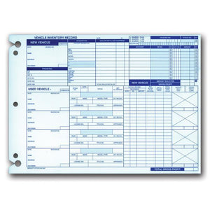 Vehicle Inventory Records (1-Sided) Office Forms The Dealership Store (#Form #A-542)