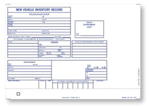 Vehicle Inventory Cards Office Forms The Dealership Store