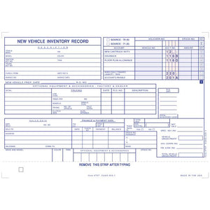 Vehicle Inventory Cards Office Forms The Dealership Store New