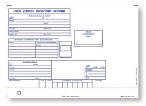 Vehicle Inventory Cards Office Forms The Dealership Store