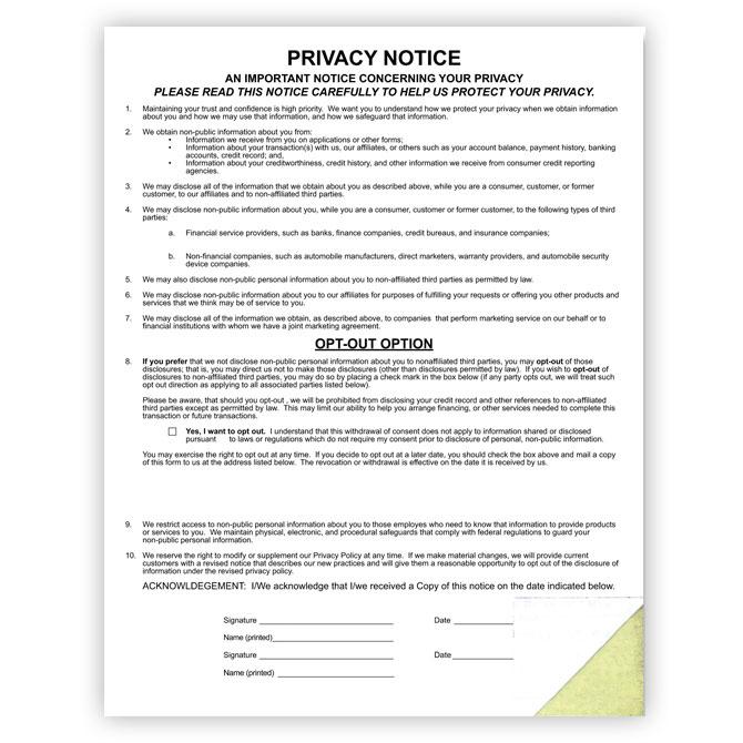 Custom Privacy Notice