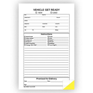 Vehicle Get Ready Form Office Forms The Dealership Store