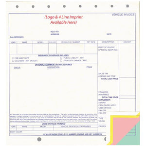 Imprinted Vehicle Invoice Office Forms The Dealership Store (Form #6131-4)