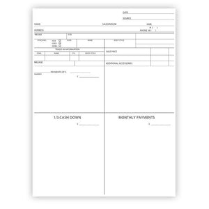 Four Square Form / Customer Proposal Office Forms The Dealership Store