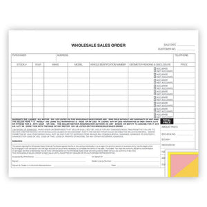 Wholesale Sales Order Office Forms The Dealership Store