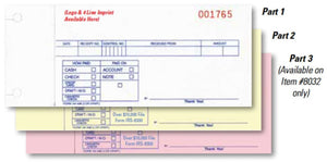 Cash Receipts (3-Part) Office Forms The Dealership Store