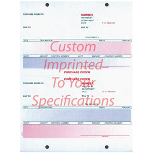 Imprinted Laser Cash Receipt / Purchase Order Office Forms The Dealership Store Pre-Printed Laser Purchase Order