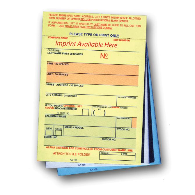 Imprinted Vehicle Deal Labels