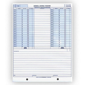 General Journal Vouchers Office Forms The Dealership Store (Form # FMAS-252)