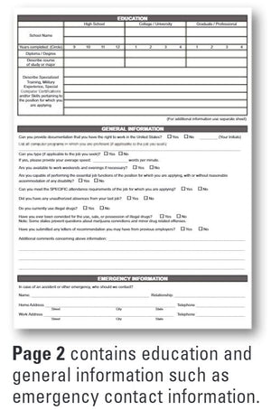 Application For Employment Office Forms The Dealership Store