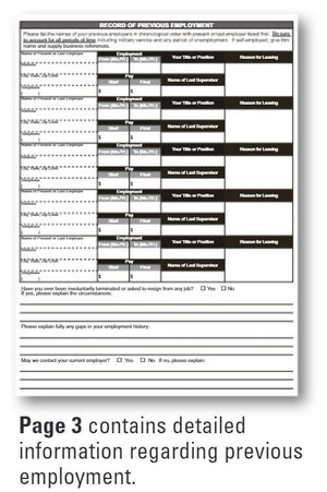 Application For Employment Office Forms The Dealership Store