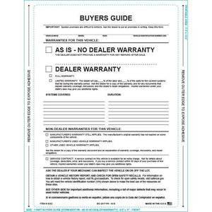 PEEL n SEAL™ 1-Part Buyers Guide - As Is Sales Department The Dealership Store