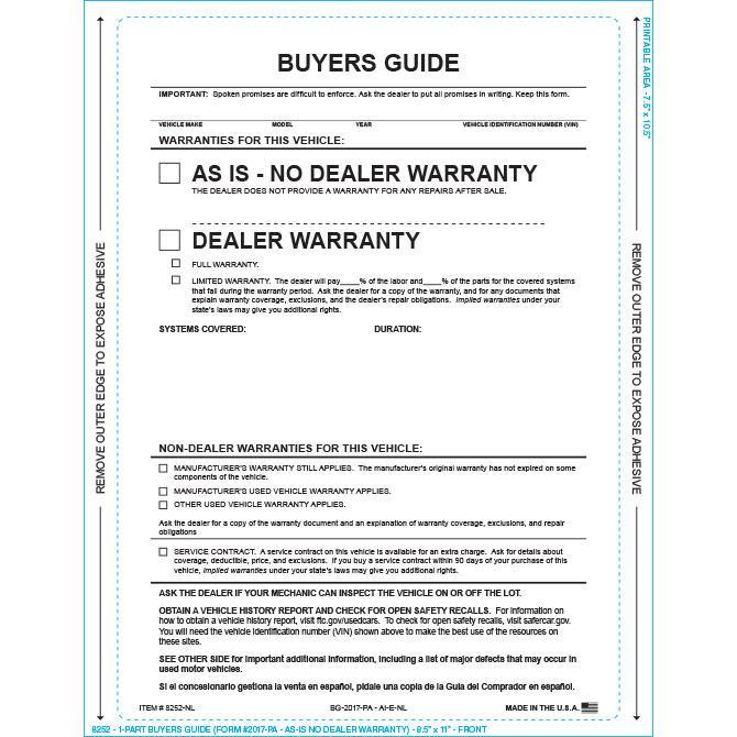 PEEL n SEAL™ 1-Part Buyers Guide - As Is - No Lines