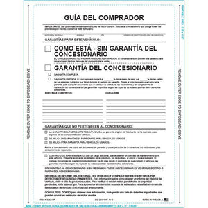 PEEL n SEAL™ 1-Part Buyers Guide - As Is (Spanish) Sales Department The Dealership Store
