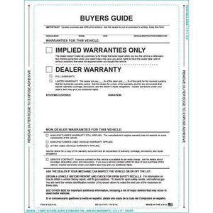 PEEL n SEAL™ 1-Part Buyers Guide - Implied Warranty - No Lines Sales Department The Dealership Store