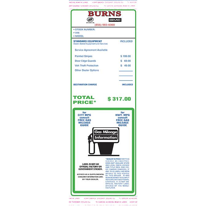 Custom Addendum Stickers (Tape Adhesive) – The Dealership Store